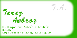 terez ambroz business card